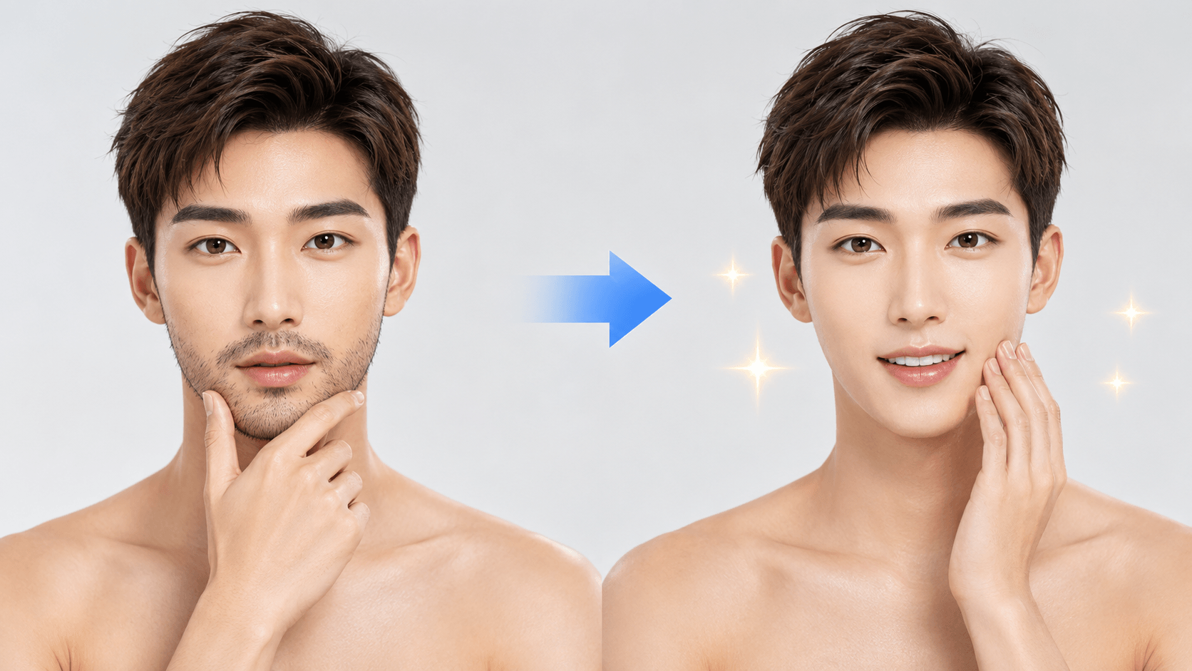 /images/10-hair-removal/hairremoval-beforeafter.png 레이저 제모 전 · 후 — 남성 수염 개선